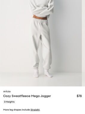 Aritzia Cozy Sweatfleece Mega Jogger - Off-White